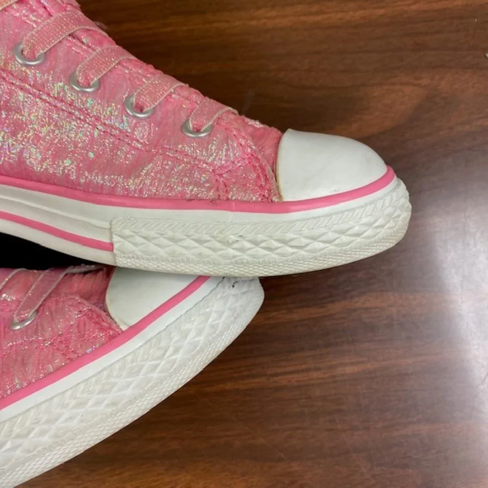 Converse All Star Chuck Taylor Low Top Shimmer Sneakers, size J‎ 5.5, W 7, EU 38